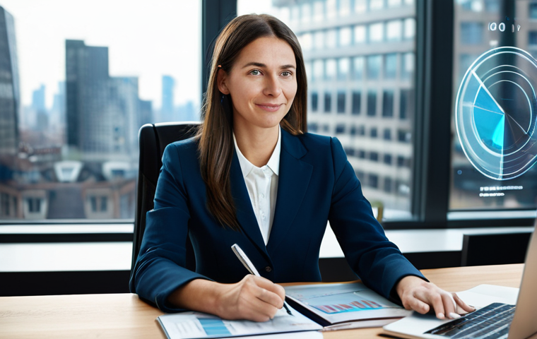 **Image Prompt: Visualizing Brand Essence and Deep Understanding**
    A thoughtful female professional, mid-30s, with a warm, approachable expression, wearing a modest business suit, sitting comfortably at a sleek modern desk in a well-lit contemporary office. She holds a stylus, engaging with a transparent holographic display showing abstract brand identity elements and data visualizations. The background features blurred city views, suggesting a global perspective. The overall atmosphere emphasizes brand essence and deep understanding. Professional photography, natural pose, correct proportions, well-formed hands, proper finger count, perfect anatomy, safe for work, appropriate content, fully clothed, professional dress, family-friendly, high quality, realistic.